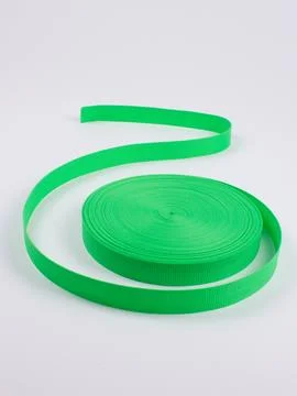 Coiled green webbing strap studio shot variant two Foto stock