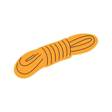 Coiled orange climbing rope vector flat illustration isolated on white Stock Illustration