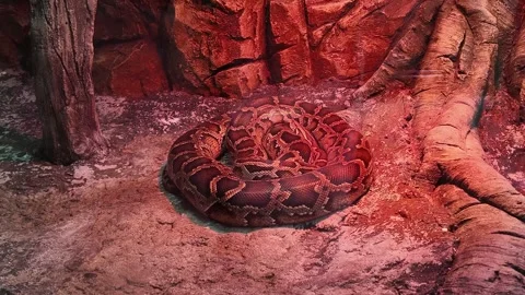 Coiled Python in Terrarium Video stock 319118826
