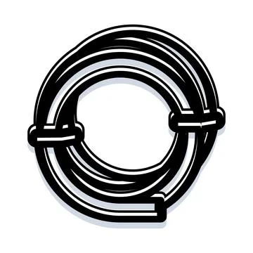Coiled rope forming abstract circular shape object Illustrazione stock