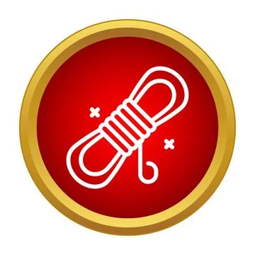Coiled rope icon for climbing or outdoor activity Illustrazione stock