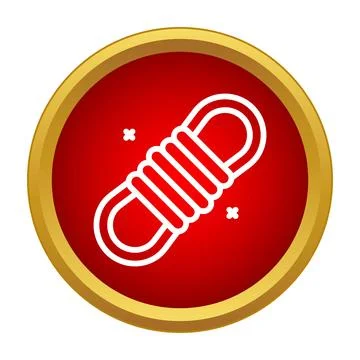 Coiled rope icon representing binding securing safety equipment Stock Illustration