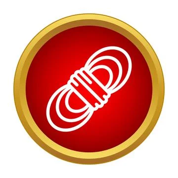 Coiled rope icon representing climbing and safety equipment Stock Illustration