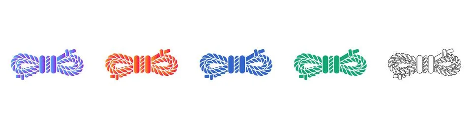 Coiled Rope Icons in Multiple Styles Stock Illustration