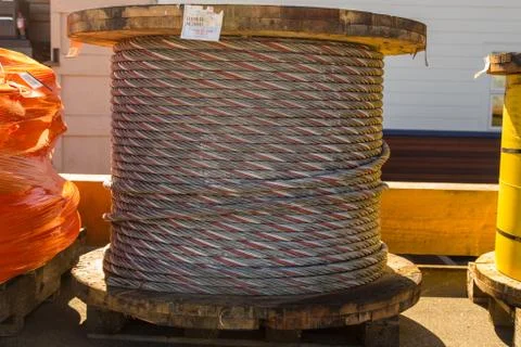 Coiled Rope on a Spool Stock Photos