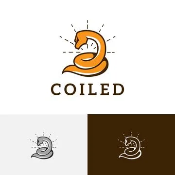 Coiled Snake Serpent Trick Tactics Strategy Vintage Retro Logo Stock Illustration