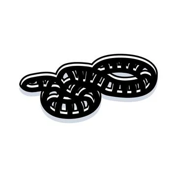 Coiled snake slithering abstract animal illustration Stock Illustration