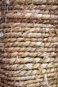 Coiled Straw Rope Stock Photos