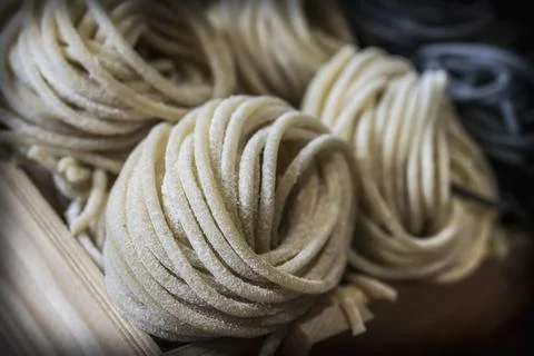 Coils of Artisan Pasta Stock Photos