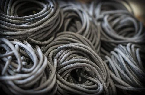 Coils of Artisan Pasta Stock Photos