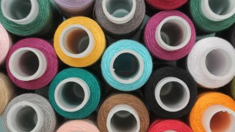 Coils with colored threads Stock Photos