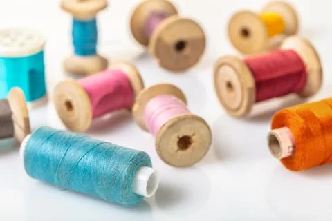 Coils with colorful thread 写真素材