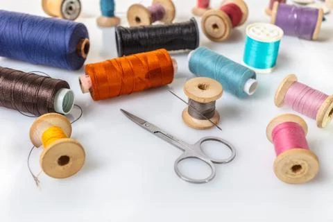 Coils with colorful thread Foto stock