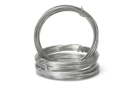Coils of galvanized wires Stock Photos