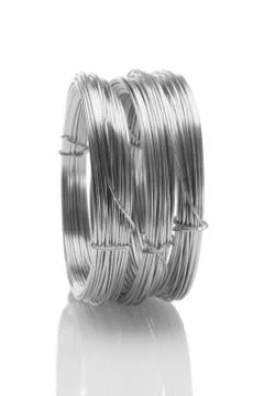 Coils of galvanized wires Foto stock