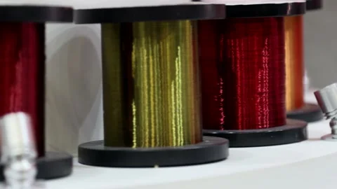 Coils with wire of different colors Stock Footage 165456588