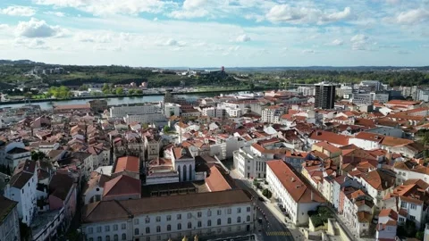 Coimbra City Flyover Stock Footage 220556052