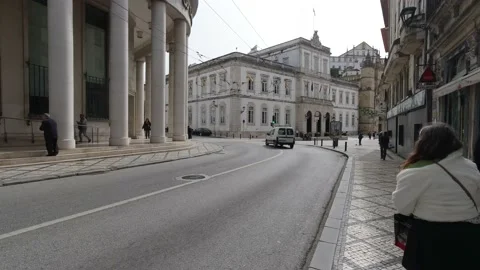 Coimbra, Portugal. Rua Sofia, Praca 8 de Maio. Stock Footage 169119672