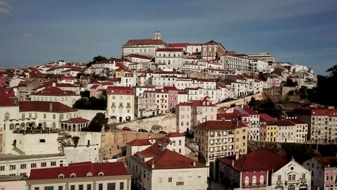 Coimbra Reverse Fly Over Video stock 99628795