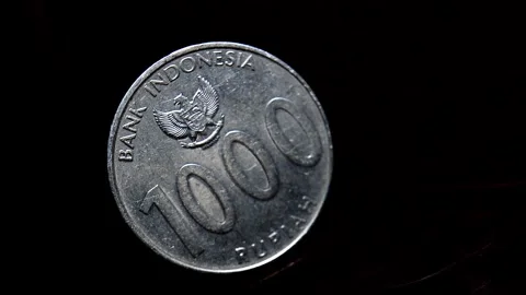 Coin of 1000 rupiah Stock Footage 287996846