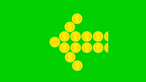 Coin arrow animation to the left Stock Footage 234855065