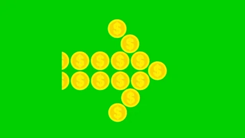 Coin arrow animation to the right Stock Footage 234854972