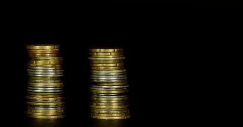 Coin background shot in macro mode. Stock Photos
