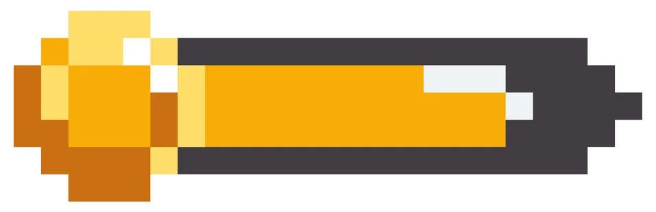 Coin bar 8-bit elements pixel art. Pixelated progressor, power, energy, mana Illustrazione stock