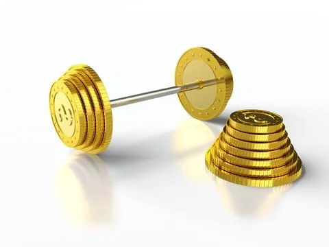 Coin barbell Stock Illustration