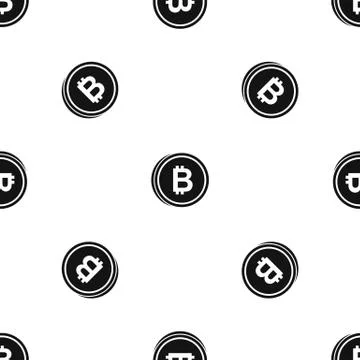 Coin bat pattern seamless black Stock Illustration