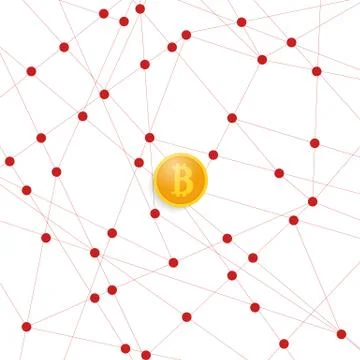 Coin bitcoin on abstract background. Stock Illustration