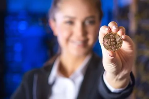 Coin bitcoin cryptocurrency Stock Photos