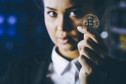 Coin bitcoin cryptocurrency Stock Photos