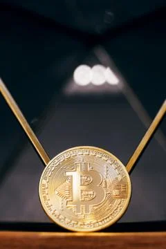 Coin bitcoin cryptocurrency Stock Photos