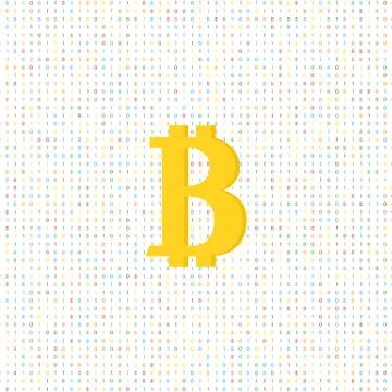 Coin bitcoin on a digital background. Stock-Illustration