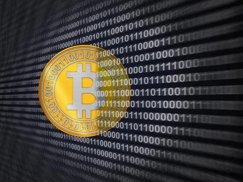 A coin of bitcoin Stock Illustration