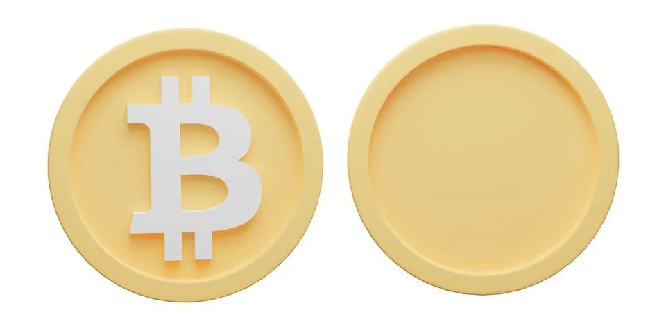 Coin bitcoin isolated on white background with clipping path. 3d render ill.. イラスト素材
