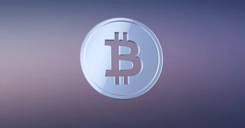 Coin Bitcoin Silver 3d Icon Video stock 71351799