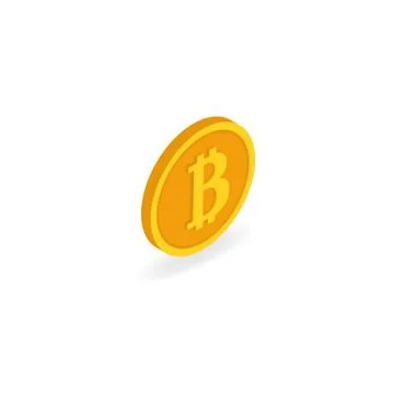 Coin bitcoin on a white background. Isometric vector illustration. Stock Illustration