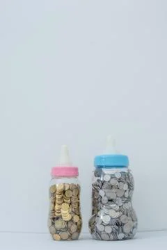 Coin on box Stock Photos