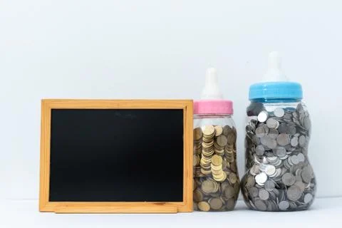 Coin on box Stock Photos