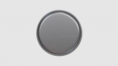 Coin Cell Rotating on a Transparent Background. Seamless Loop. Button Cell. 4K Video stock 297677952