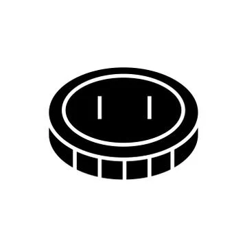 Coin - cent icon, vector illustration, black sign on isolated background Stock Illustration