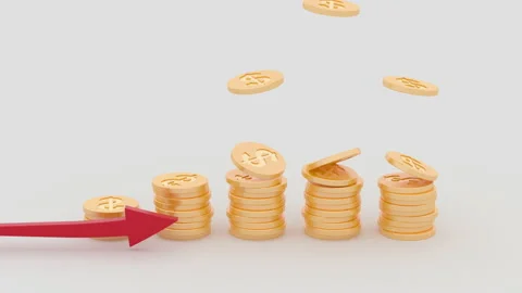 Coin Chart Up 4K Stock Footage 147223949