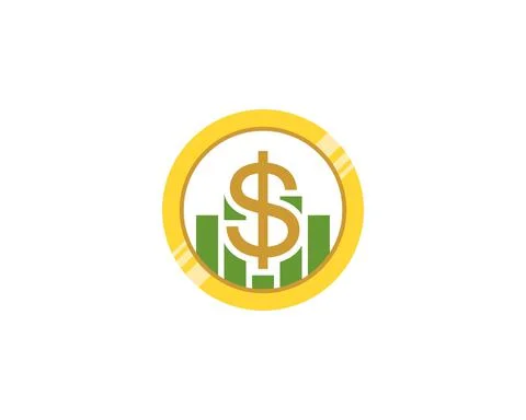 Coin with chart growth up inside Stock Illustration