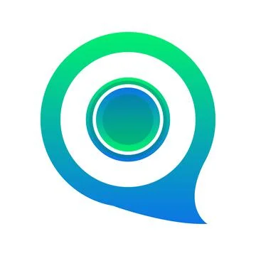 Coin chat gradient logo design template icon Stock Illustration