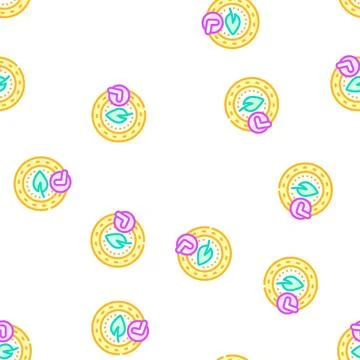 Coin chia cryptocurrency vector seamless pattern Stock Illustration