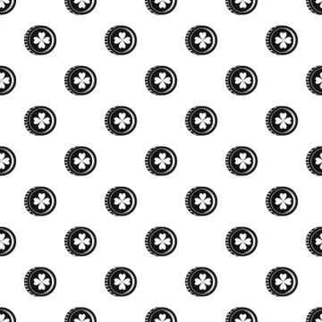 Coin with clover sign pattern vector イラスト素材