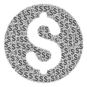 Coin Collage of Dollar Stock Illustration