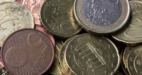 Coin collection pile Video stock 237935167